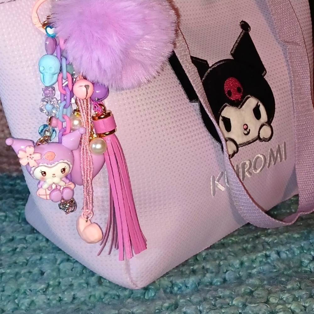 Kuromi's Wonderful Lilac Tote and Dangler/Keychain